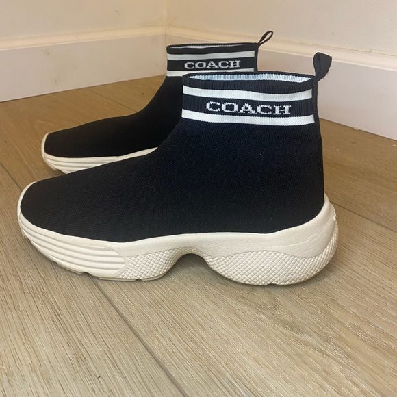 Coach C203 Knit Sock Sneaker Black Size 6 B - Picture 4 of 11